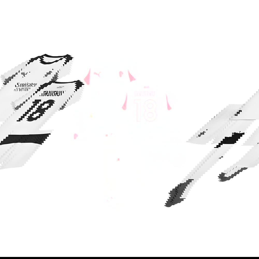 Billige Fodboldtrøjer AC Milan Børn NKUNKU #18 Udebanetrøje 2025-2026