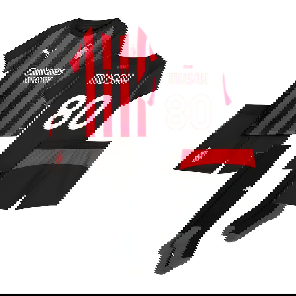 Billige Fodboldtrøjer AC Milan Børn MUSAH #80 Hjemmebanetrøje 2025-2026