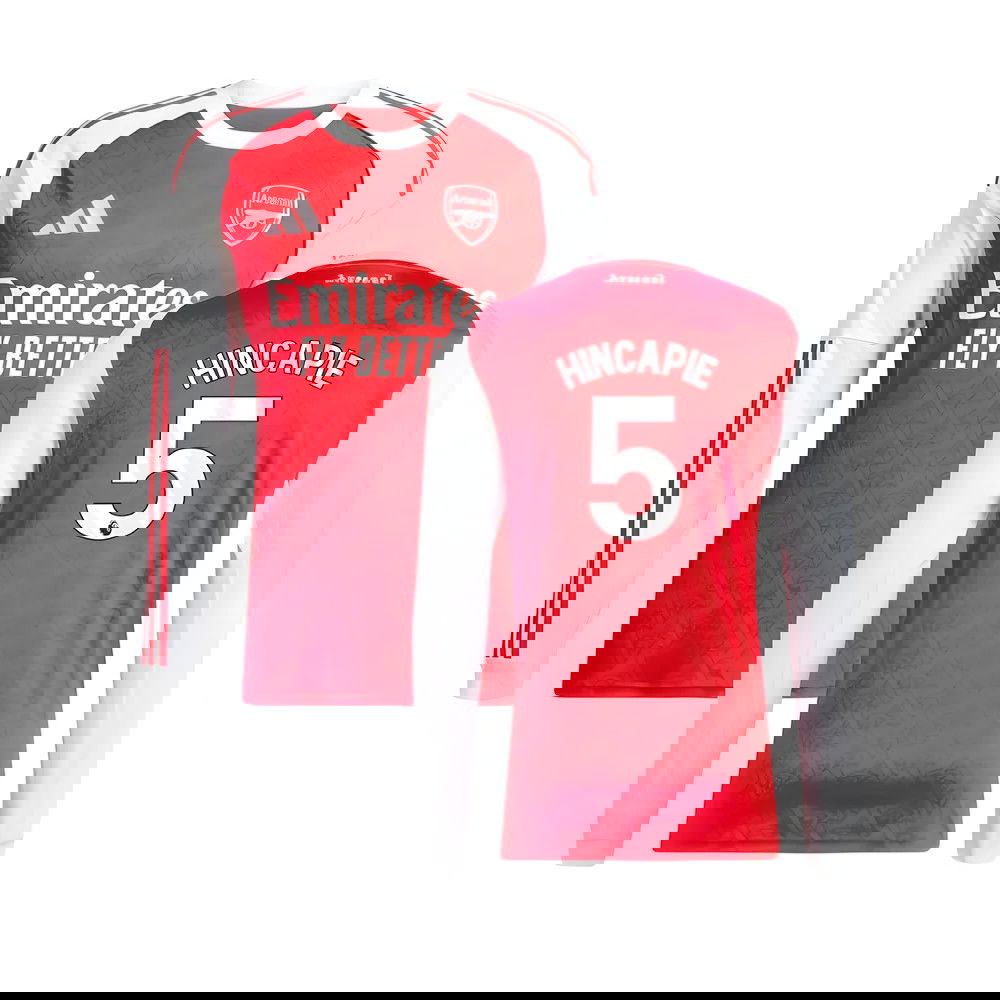 Billige Fodboldtrøjer Arsenal Langærmet HINCAPIE #5 Hjemmebanetrøje 2025-2026