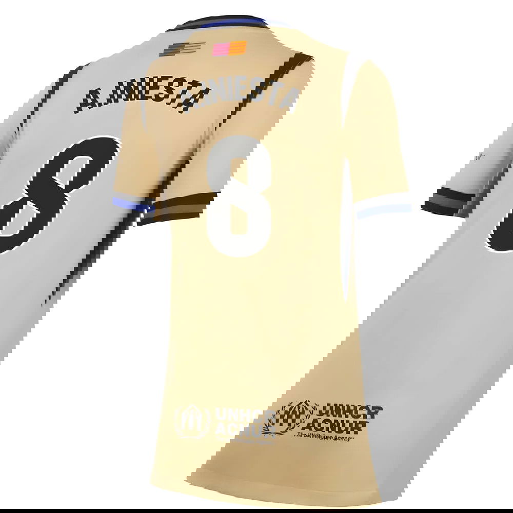 Billige Fodboldtrøjer Barcelona Dame AINIESTA #8 Udebanetrøje 2025-2026