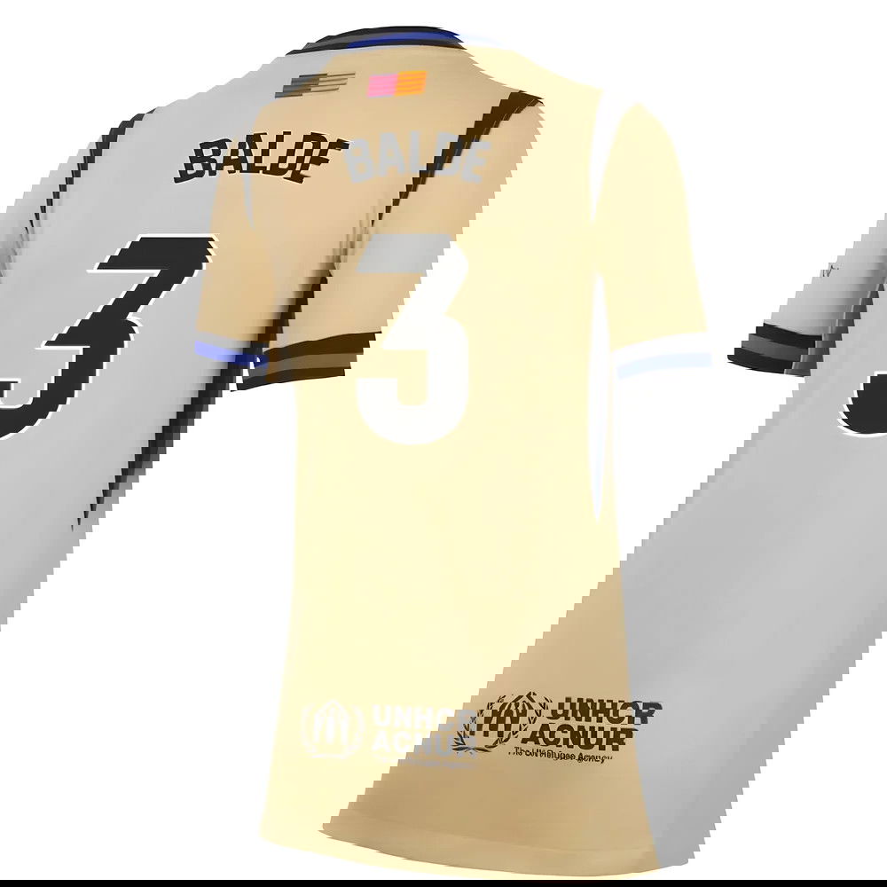 Billige Fodboldtrøjer Barcelona Dame BALDE #3 Udebanetrøje 2025-2026