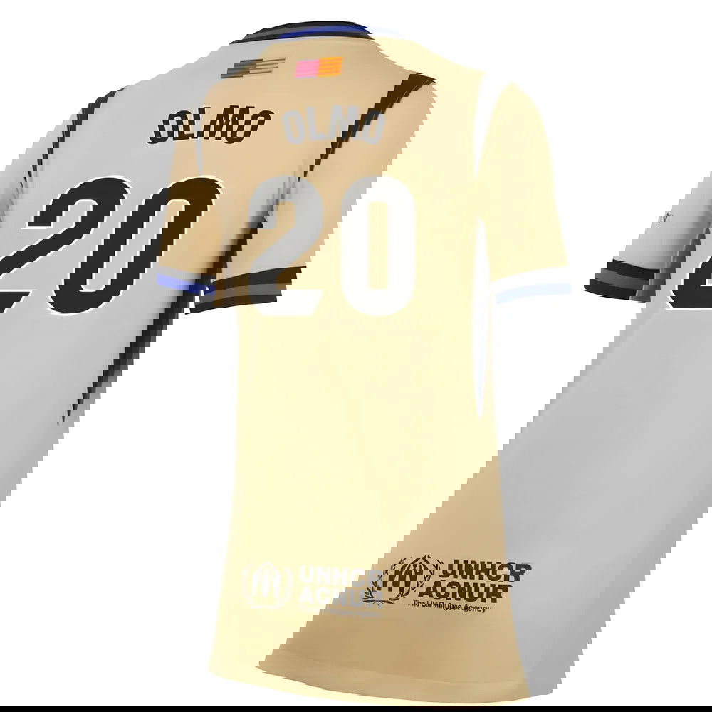 Billige Fodboldtrøjer Barcelona Dame OLMO #20 Udebanetrøje 2025-2026