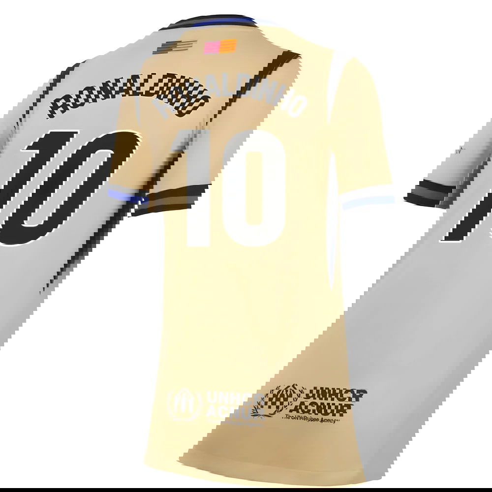 Billige Fodboldtrøjer Barcelona Dame RONALDINHO #10 Udebanetrøje 2025-2026