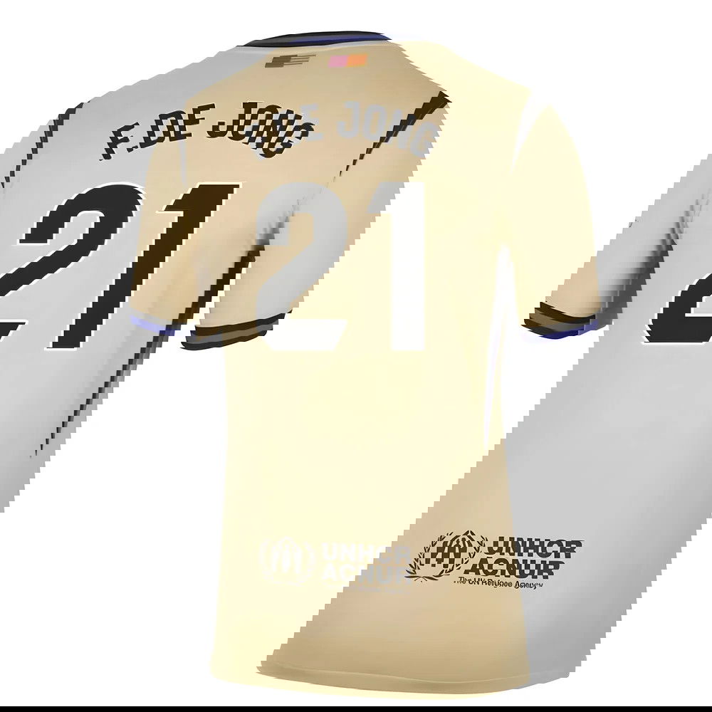 Billige Fodboldtrøjer Barcelona FDE JONG #21 Udebanetrøje 2025-2026