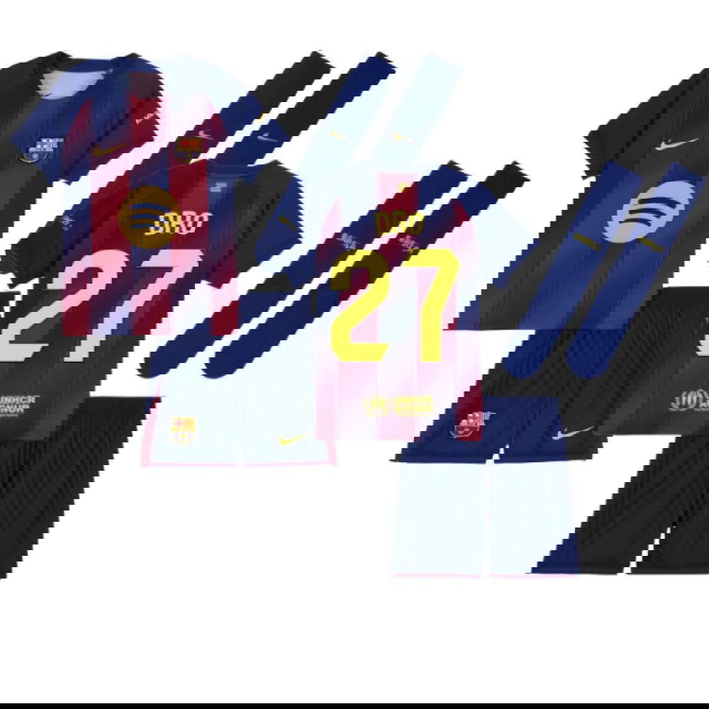 Billige Fodboldtrøjer Barcelona Børn DRO #27 Hjemmebanetrøje 2025-2026