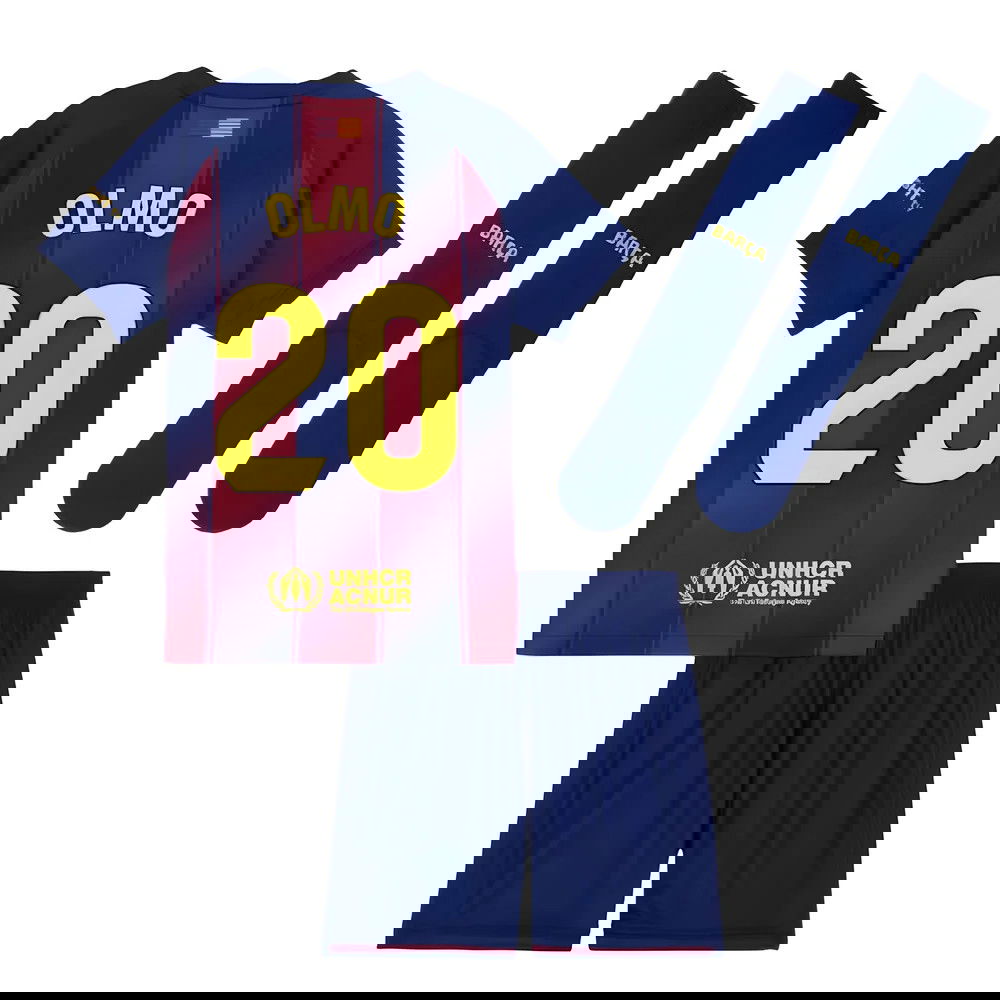 Billige Fodboldtrøjer Barcelona Børn OLMO #20 Hjemmebanetrøje 2025-2026