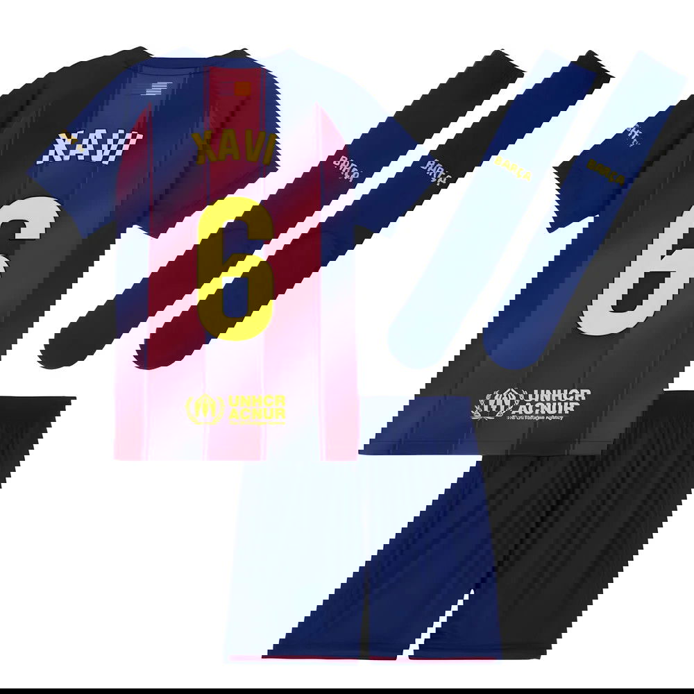 Billige Fodboldtrøjer Barcelona Børn XAVI #6 Hjemmebanetrøje 2025-2026