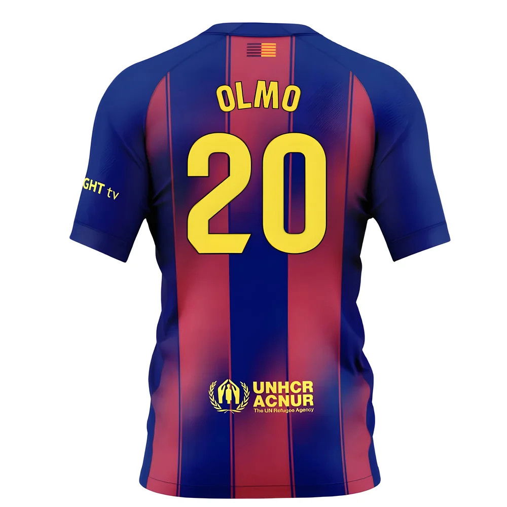 Billige Fodboldtrøjer Barcelona Dame OLMO #20 Hjemmebanetrøje 2025-2026