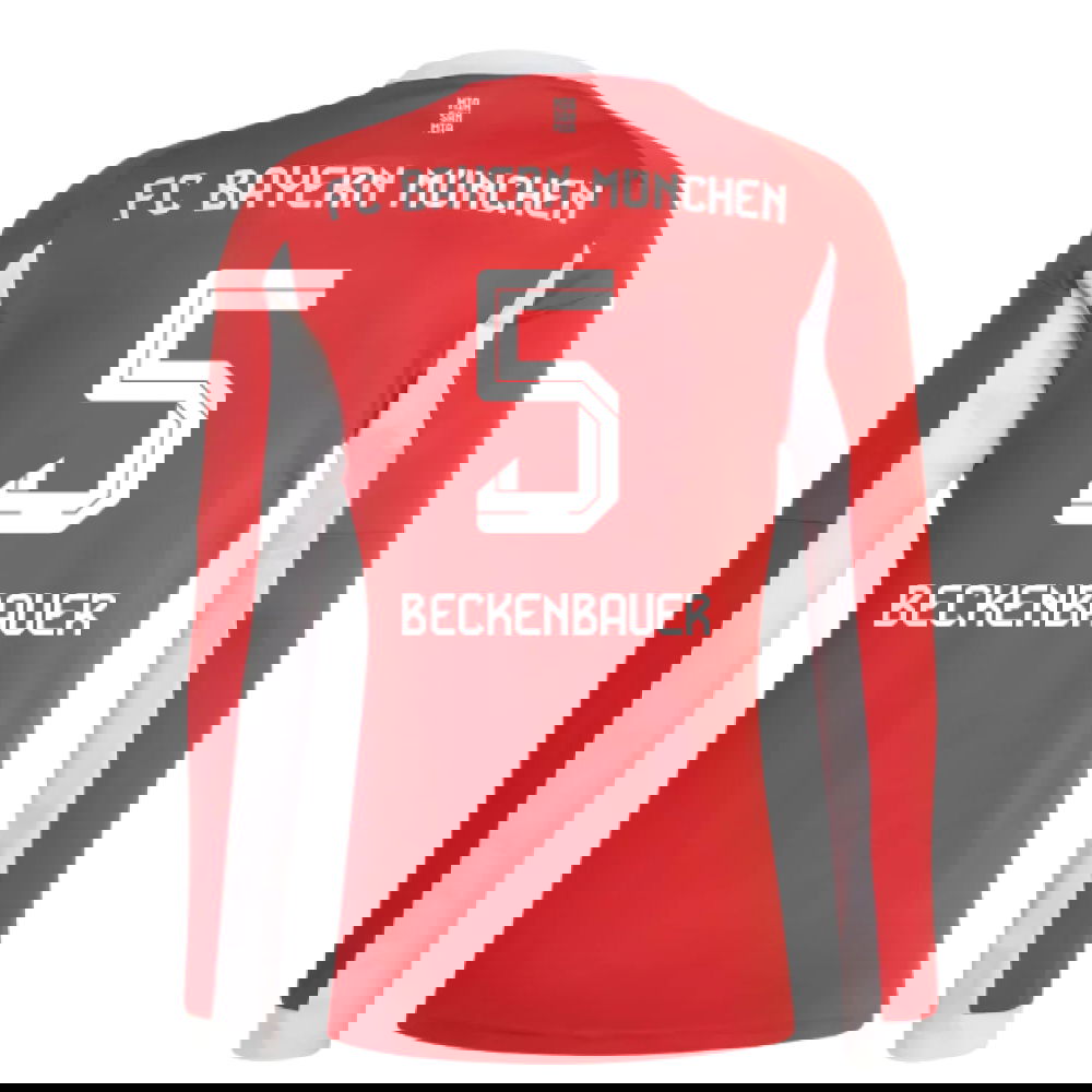 Billige Fodboldtrøjer Bayern München Langærmet BECKENBAUER #5 Hjemmebanetrøje 2025-2026