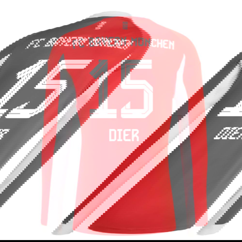 Billige Fodboldtrøjer Bayern München Langærmet DIER #15 Hjemmebanetrøje 2025-2026
