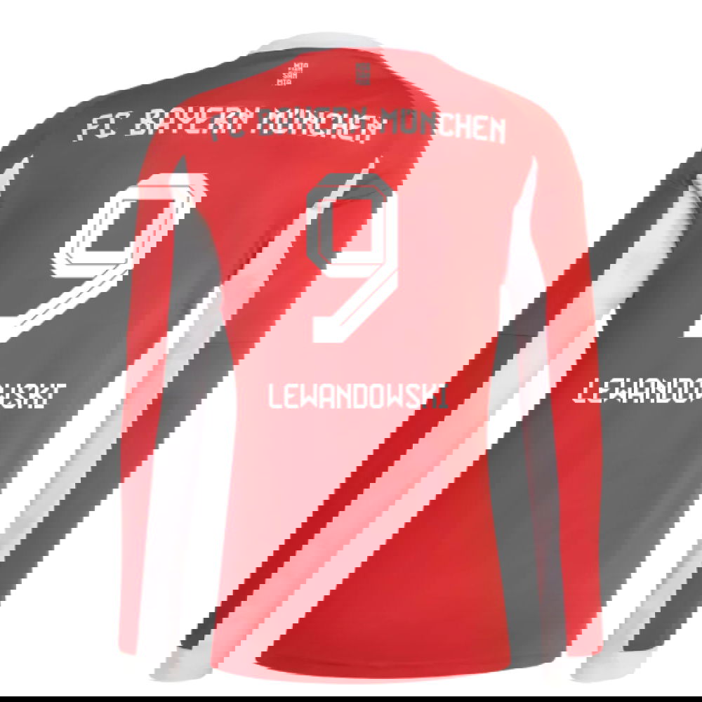 Billige Fodboldtrøjer Bayern München Langærmet LEWANDOWSKI #9 Hjemmebanetrøje 2025-2026