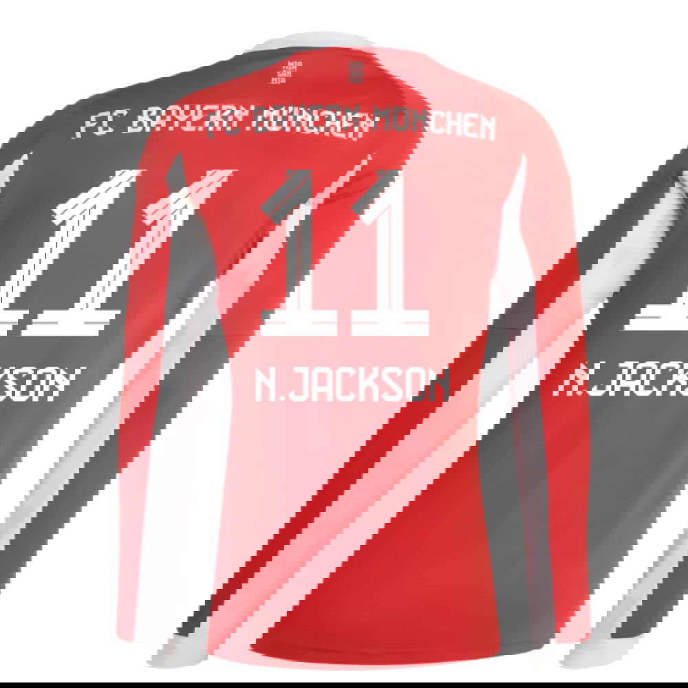Billige Fodboldtrøjer Bayern München Langærmet NJACKSON #11 Hjemmebanetrøje 2025-2026