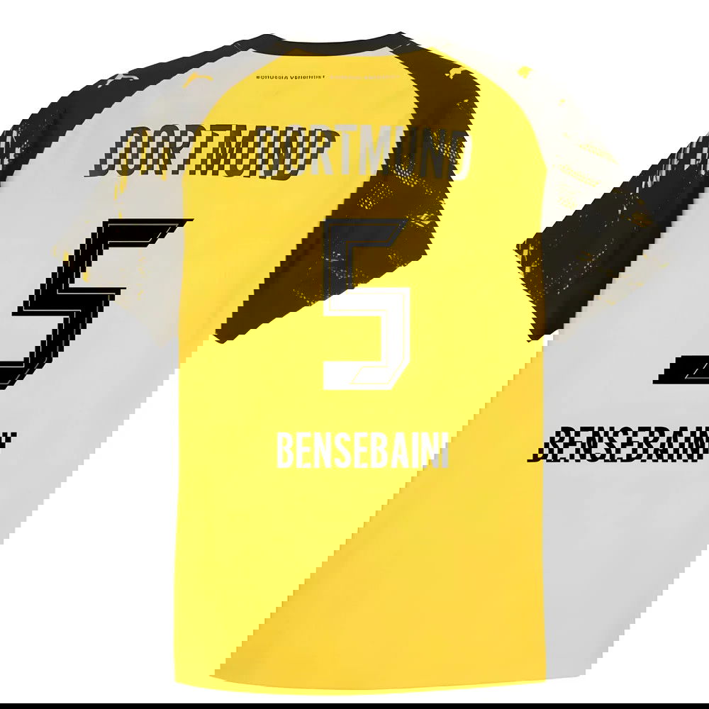 Billige Fodboldtrøjer Dortmund BENSEBAINI #5 Hjemmebanetrøje 2025-2026