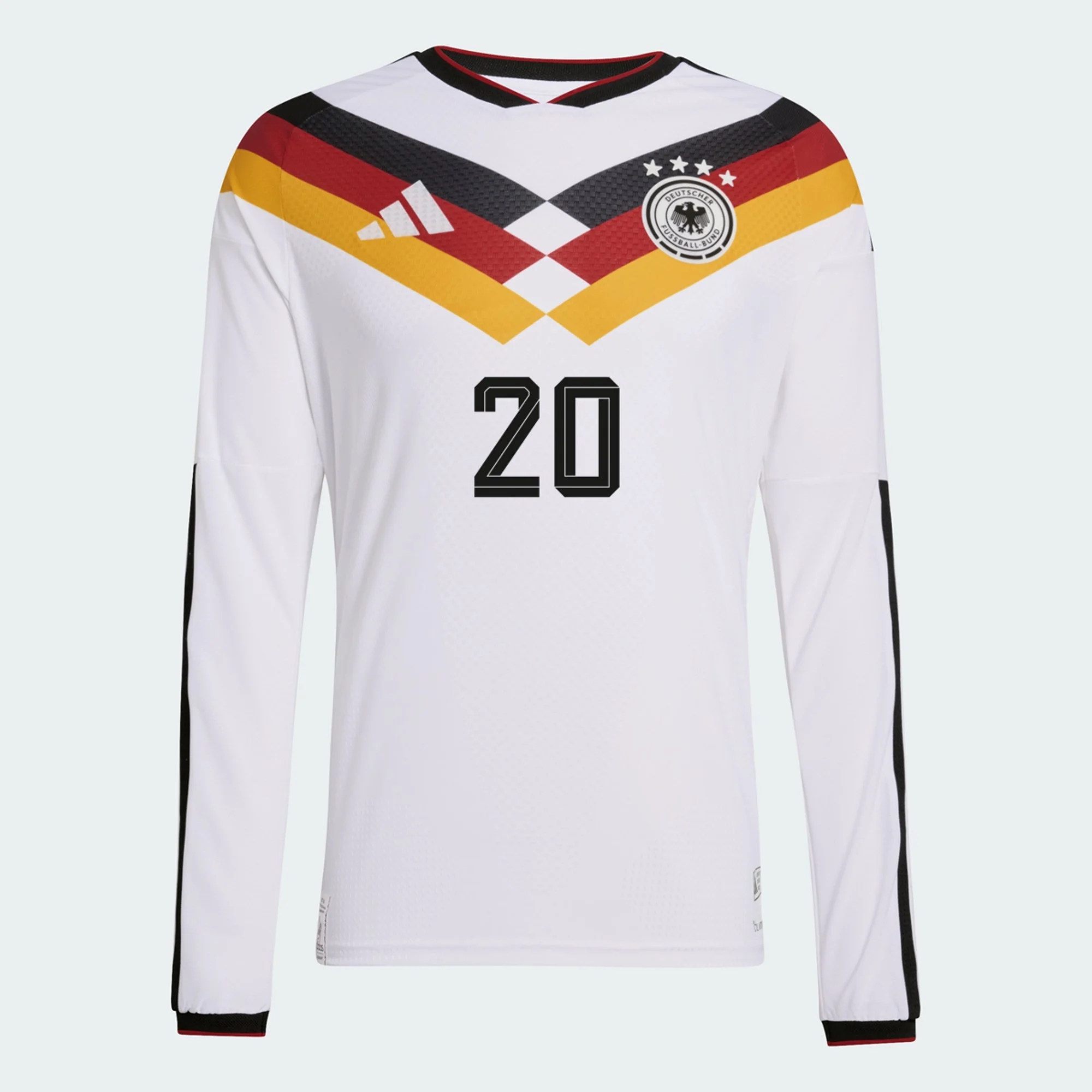 fede Billige Fodboldtrøjer Tyskland Langærmet SERGE GNABRY #20 Hjemmebanetrøje VM I Fodbold 2026 tilbud