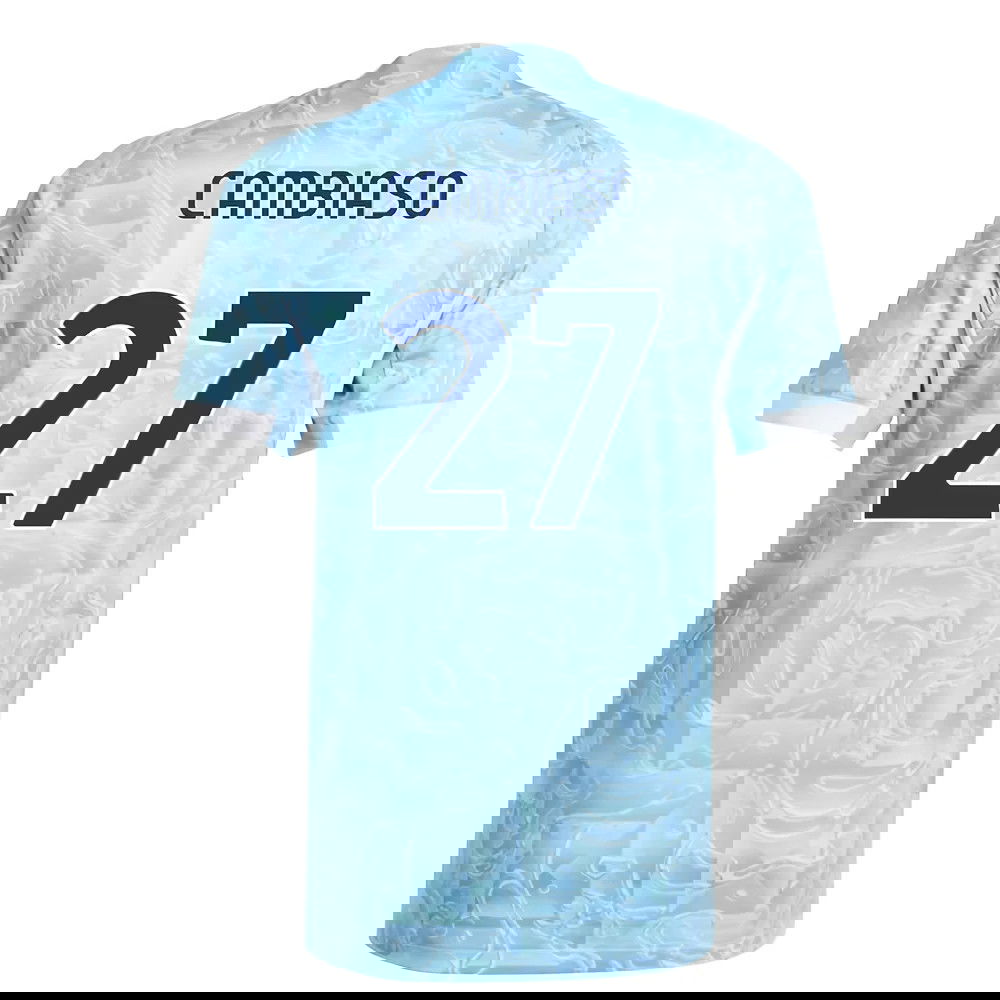 Billige Fodboldtrøjer Juventus CAMBIASO #27 Udebanetrøje 2025-2026