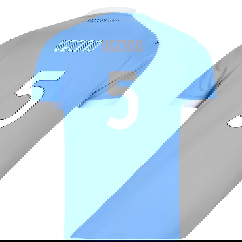 Billige Fodboldtrøjer Lazio VECINO #5 Hjemmebanetrøje 2025-2026