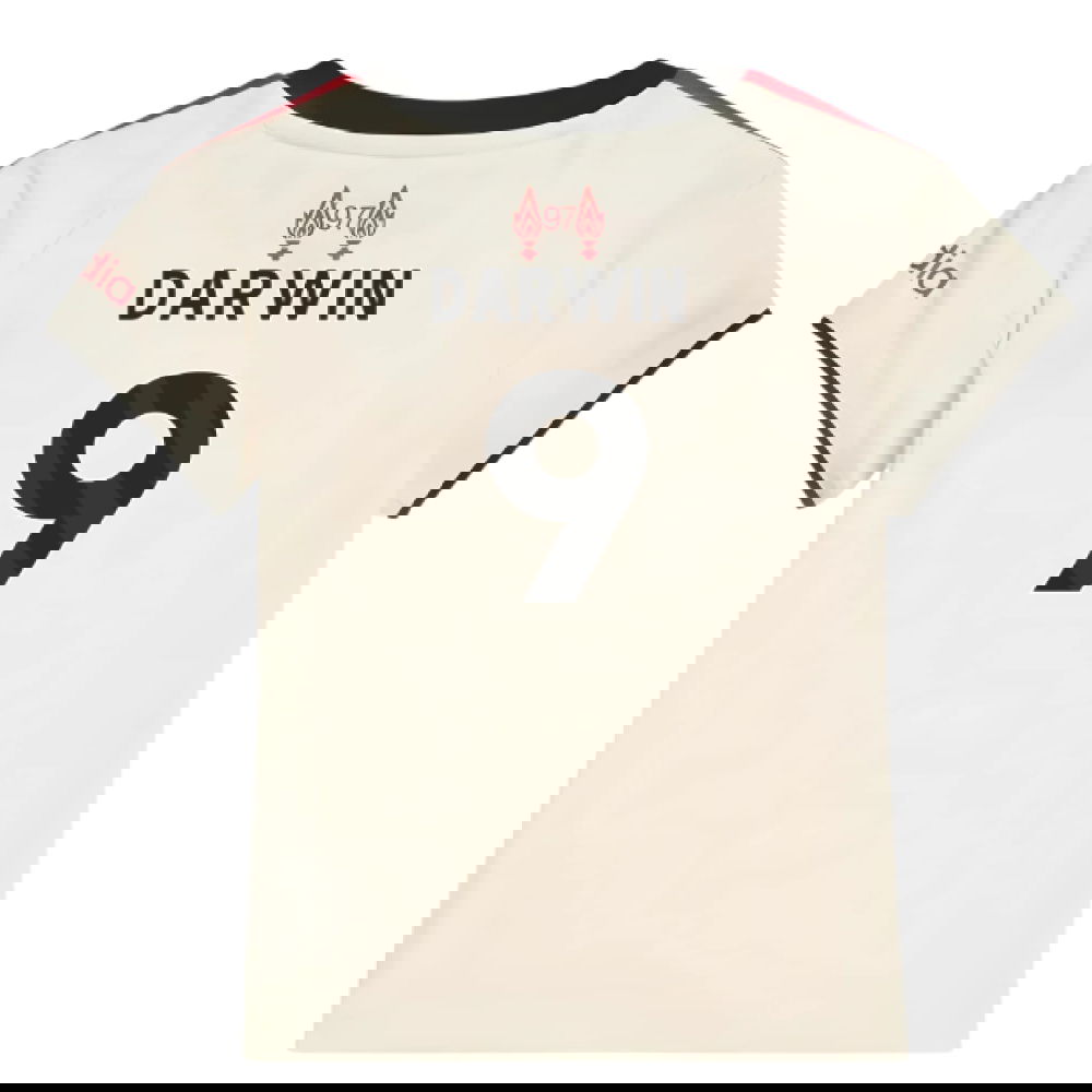 Billige Fodboldtrøjer Liverpool Børn DARWIN #9 Udebanetrøje 2025-2026