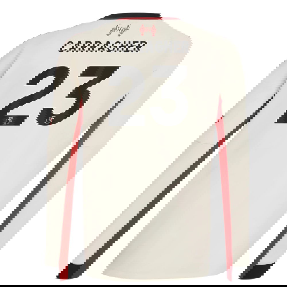 Billige Fodboldtrøjer Liverpool Langærmet CARRAGHER #23 Udebanetrøje 2025-2026