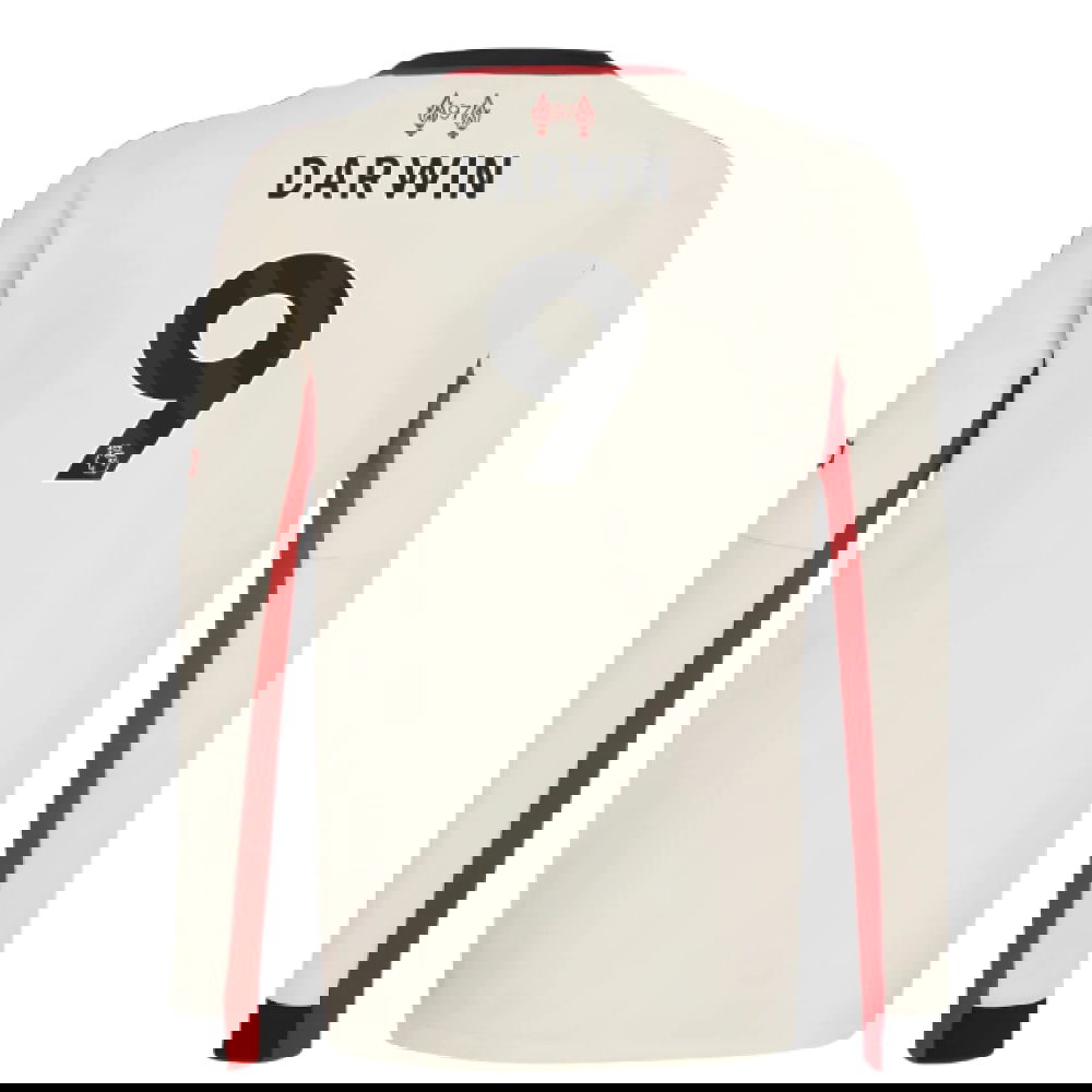 Billige Fodboldtrøjer Liverpool Langærmet DARWIN #9 Udebanetrøje 2025-2026