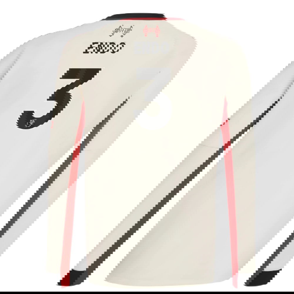 Billige Fodboldtrøjer Liverpool Langærmet ENDO #3 Udebanetrøje 2025-2026