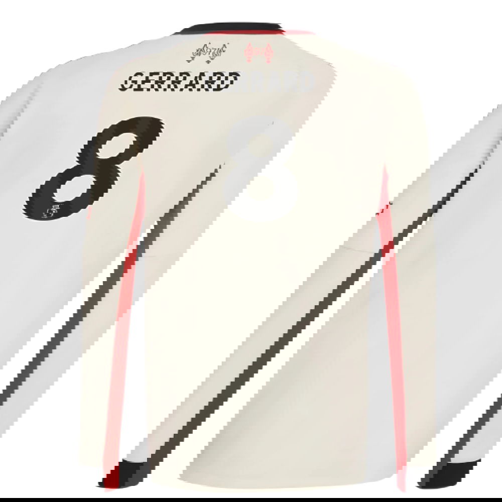 Billige Fodboldtrøjer Liverpool Langærmet GERRARD #8 Udebanetrøje 2025-2026