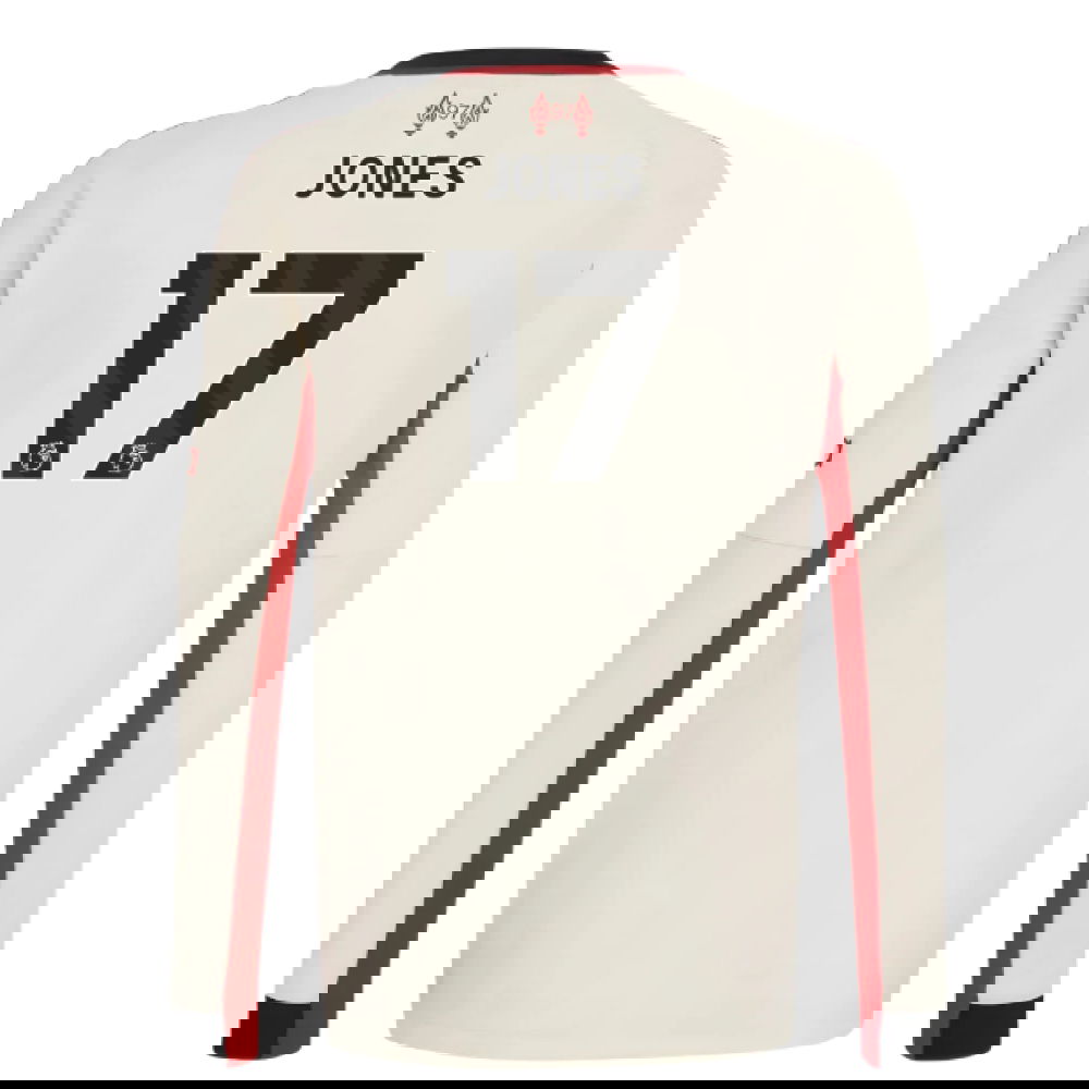 Billige Fodboldtrøjer Liverpool Langærmet JONES #17 Udebanetrøje 2025-2026