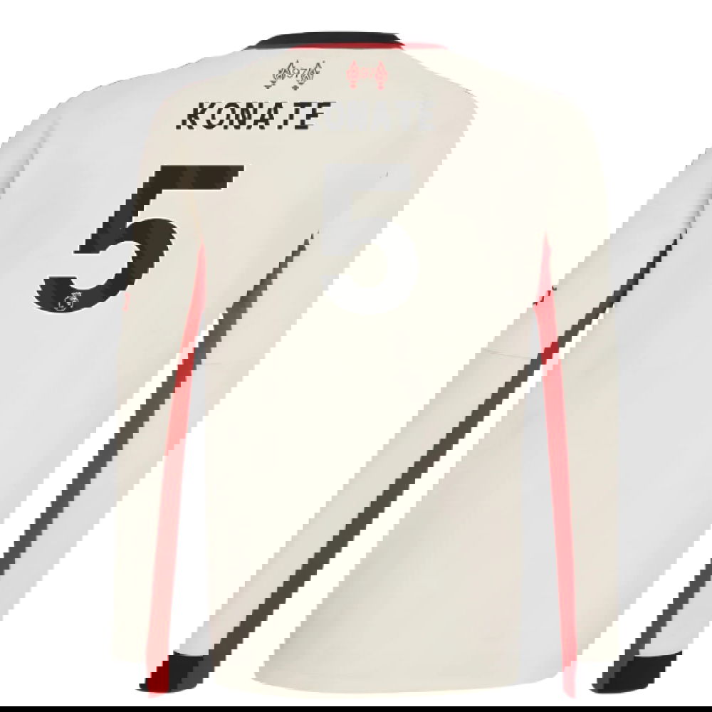 Billige Fodboldtrøjer Liverpool Langærmet KONATE #5 Udebanetrøje 2025-2026