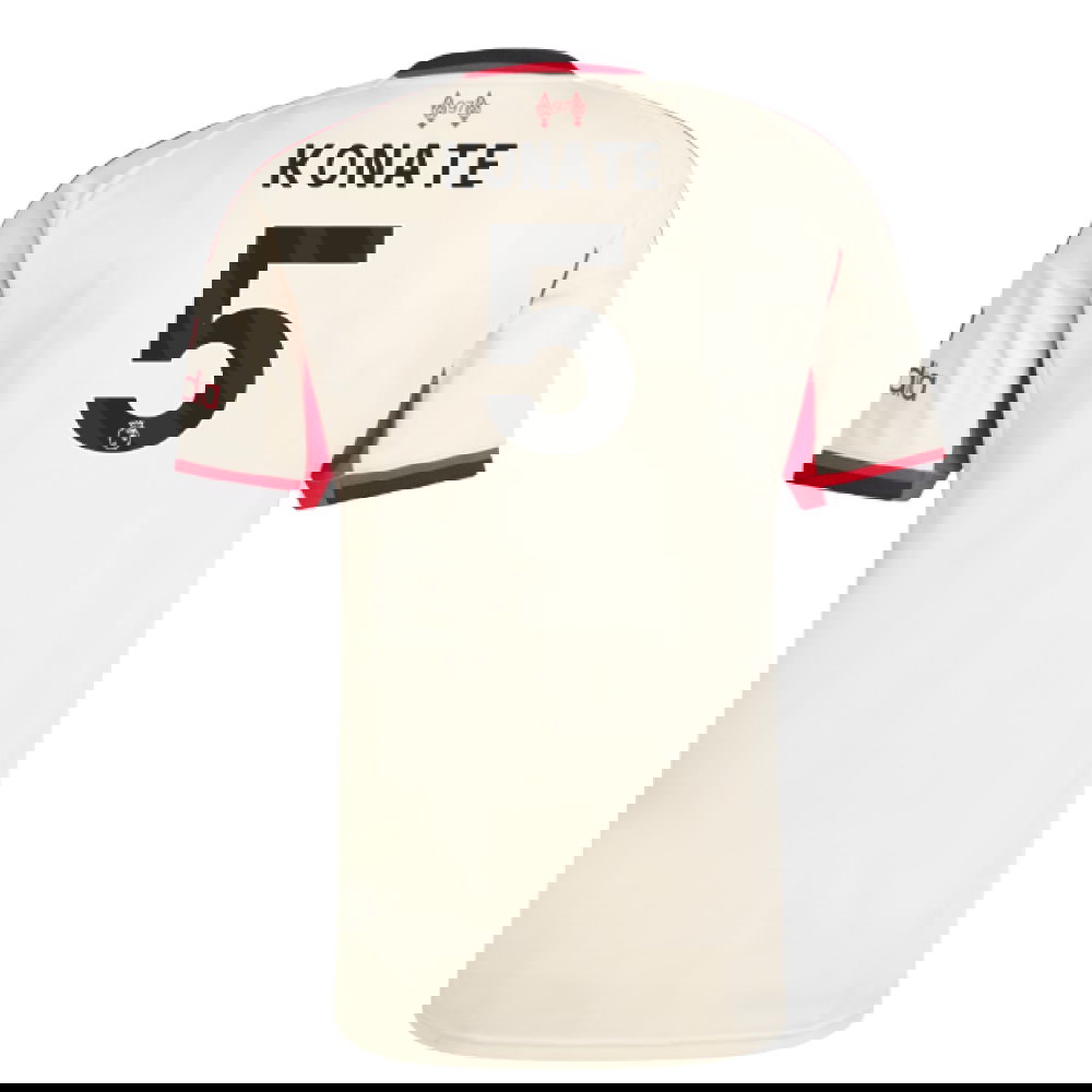 Billige Fodboldtrøjer Liverpool KONATE #5 Udebanetrøje 2025-2026