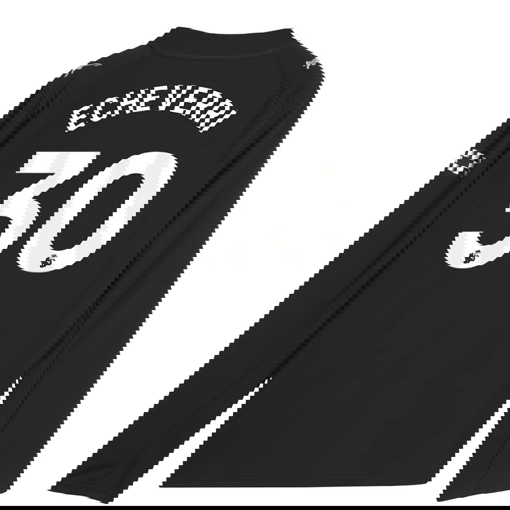 Billige Fodboldtrøjer Manchester City Langærmet ECHEVERRI #30 Udebanetrøje 2025-2026