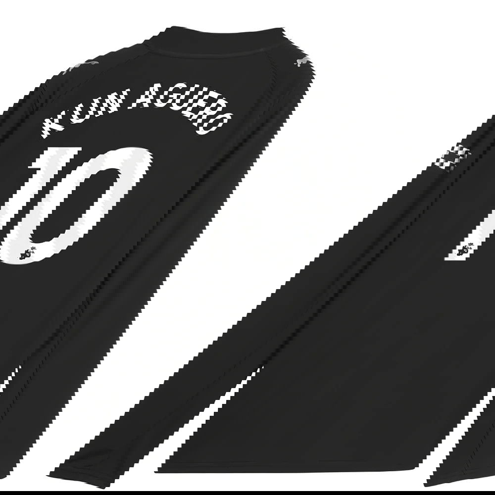 Billige Fodboldtrøjer Manchester City Langærmet KUN AGUERO #10 Udebanetrøje 2025-2026
