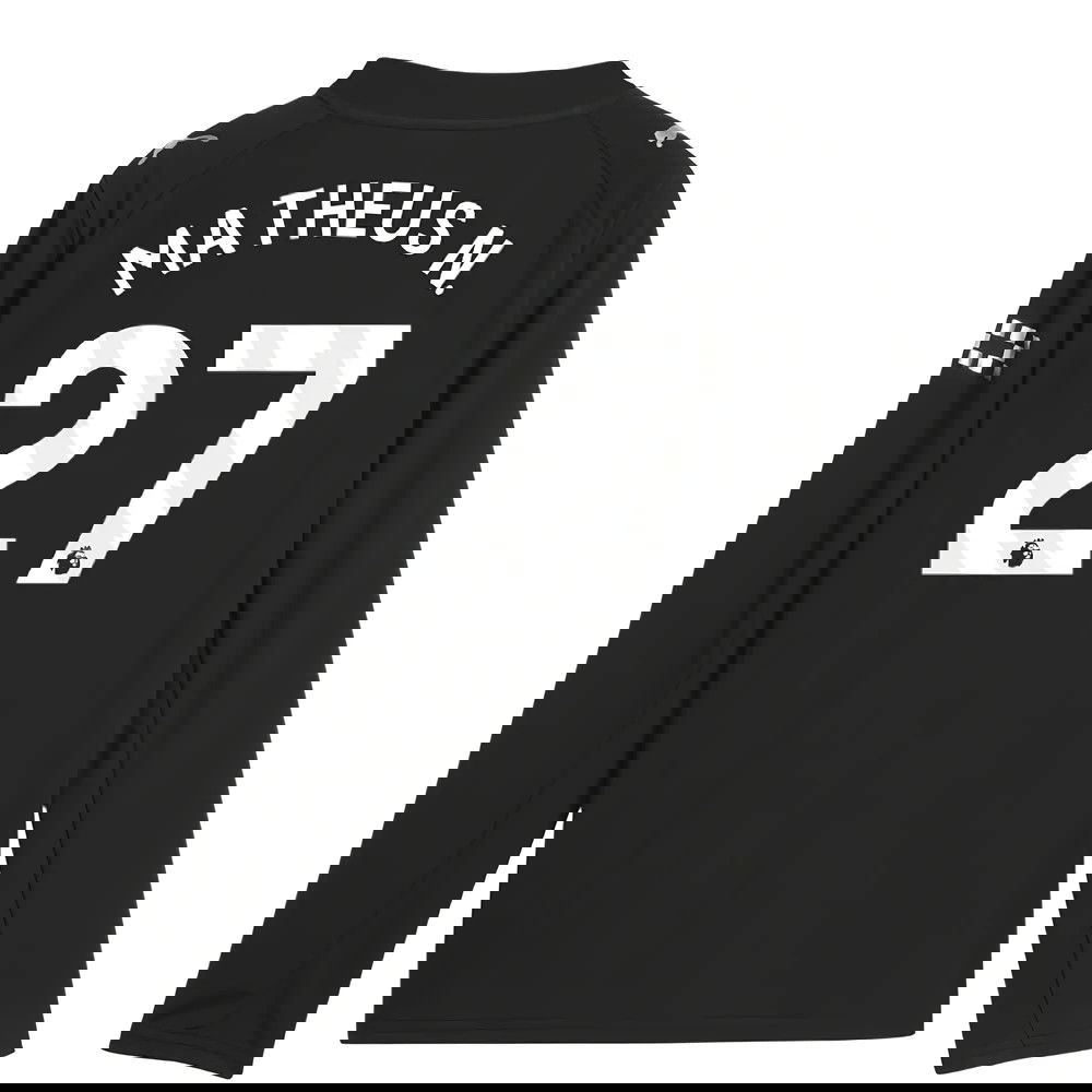 Billige Fodboldtrøjer Manchester City Langærmet MATHEUS N #27 Udebanetrøje 2025-2026