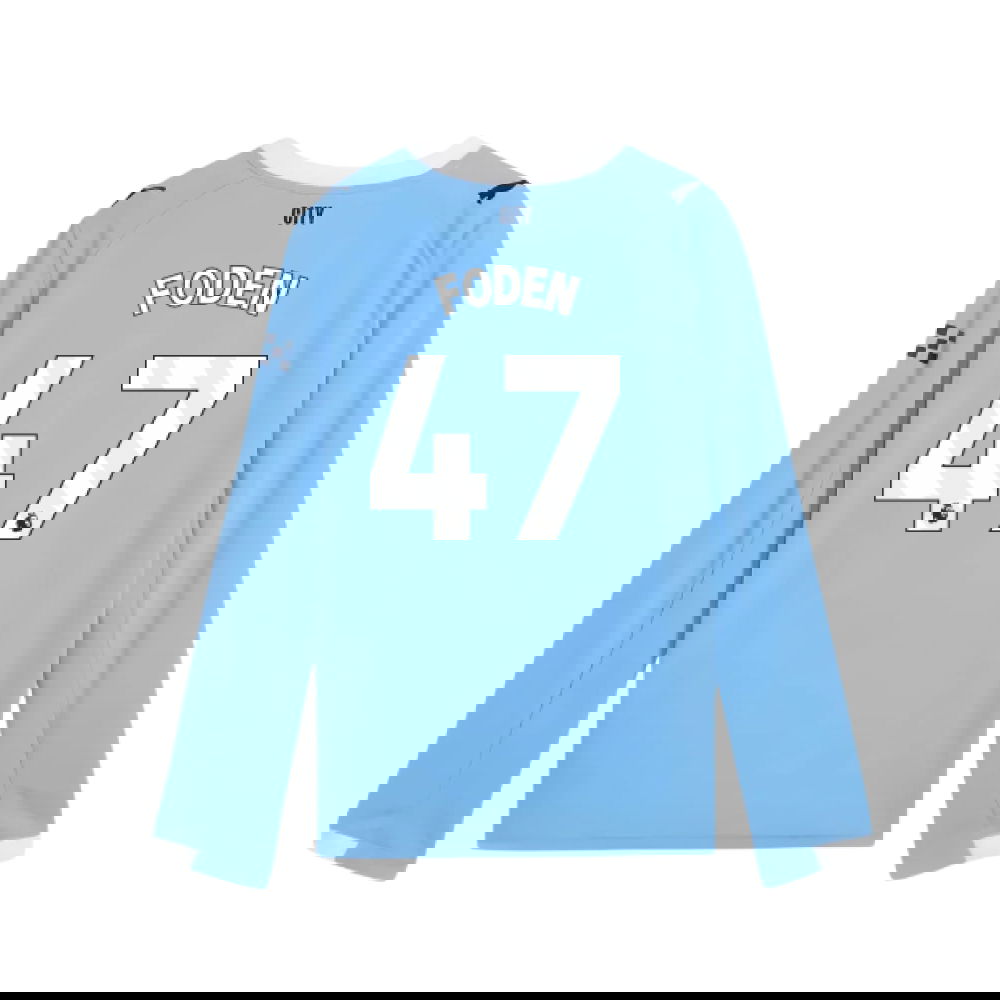 Billige Fodboldtrøjer Manchester City Langærmet FODEN #47 Hjemmebanetrøje 2025-2026