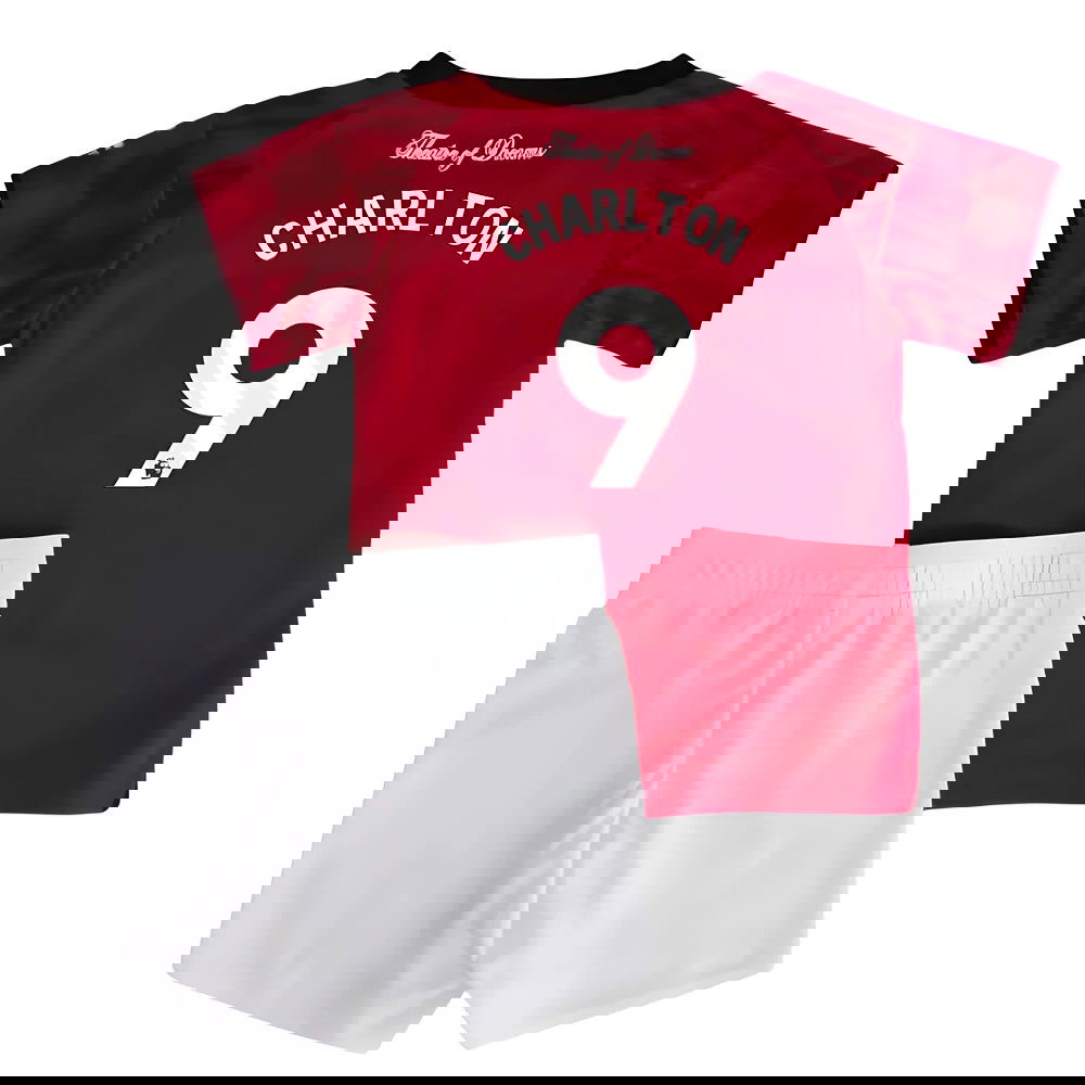 Billige Fodboldtrøjer Manchester United Børn CHARLTON #9 Hjemmebanetrøje 2025-2026