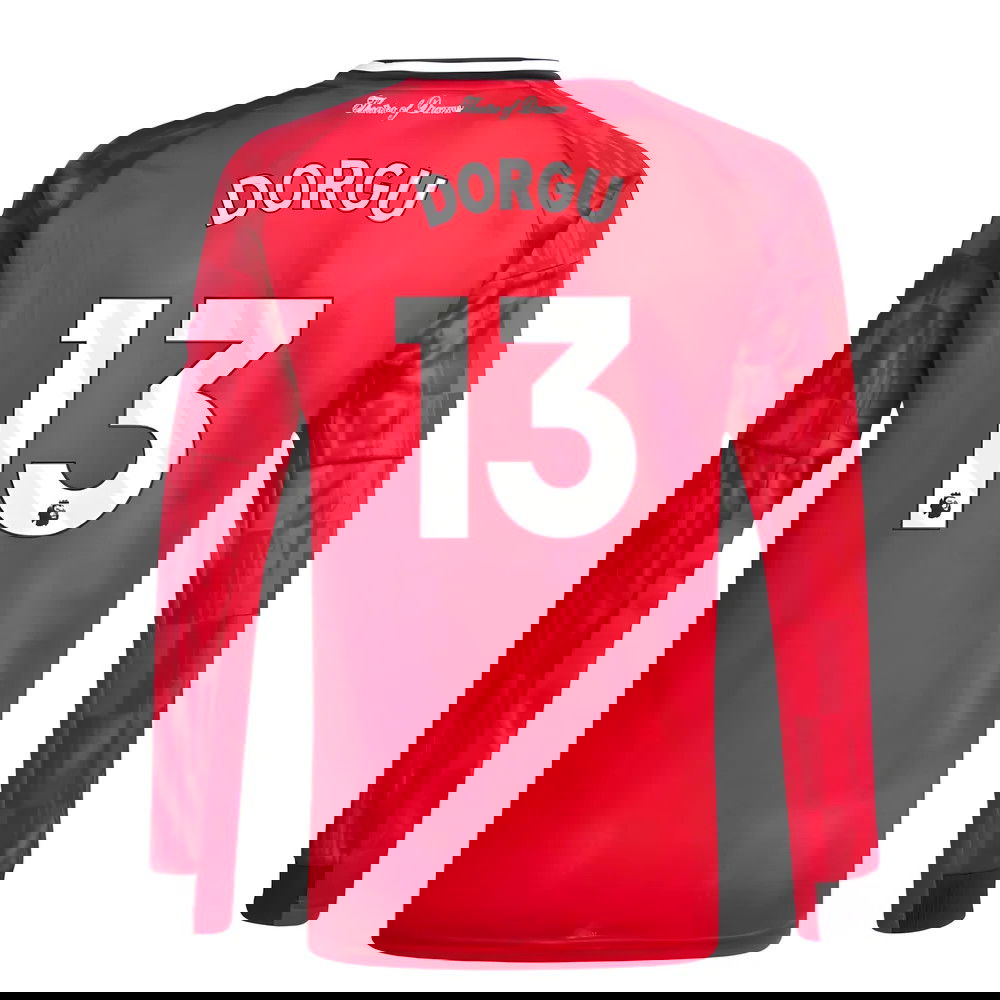 Billige Fodboldtrøjer Manchester United Langærmet DORGU #13 Hjemmebanetrøje 2025-2026