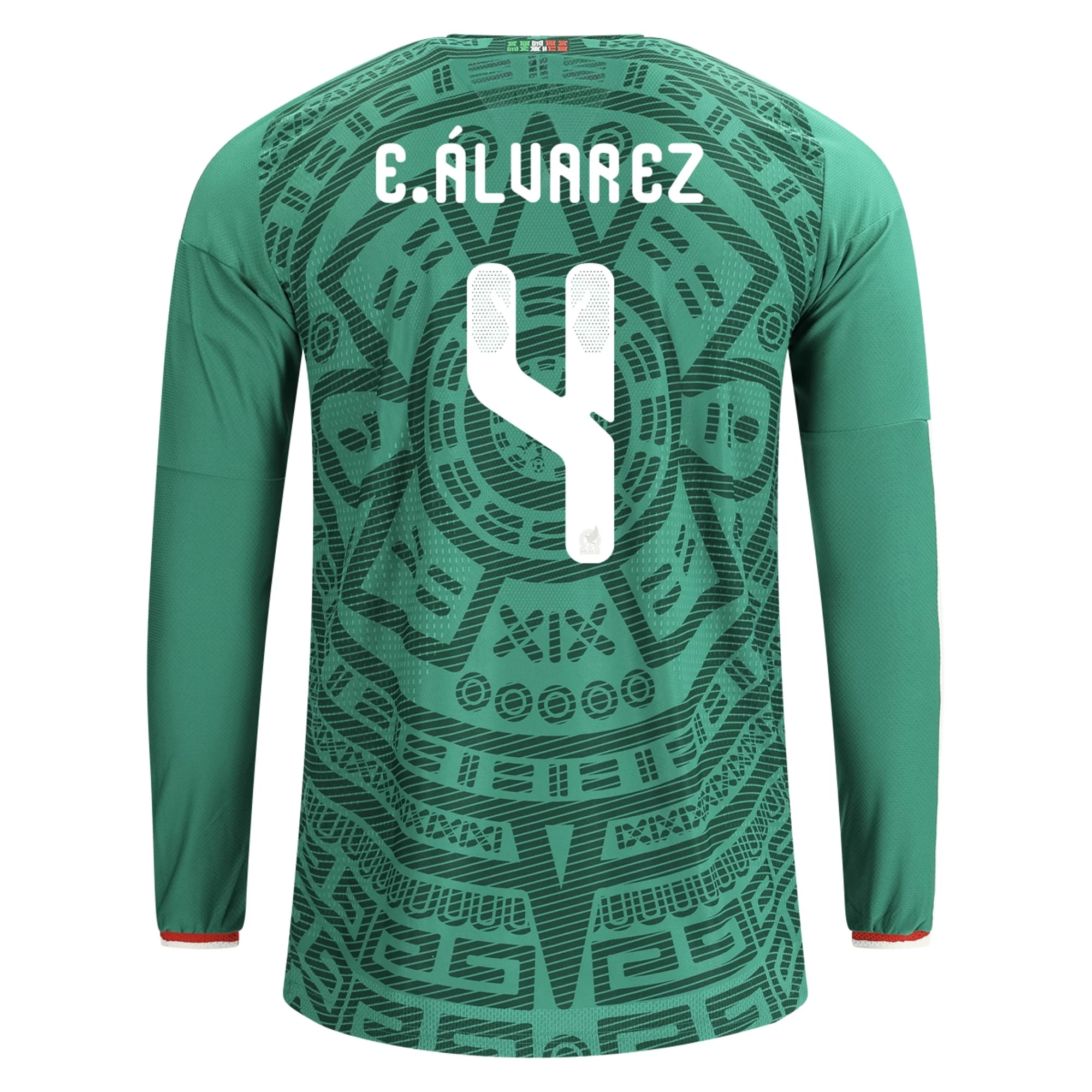 Billige Fodboldtrøjer Mexico Langærmet EDSON ALVAREZ #4 Hjemmebanetrøje VM I Fodbold 2026