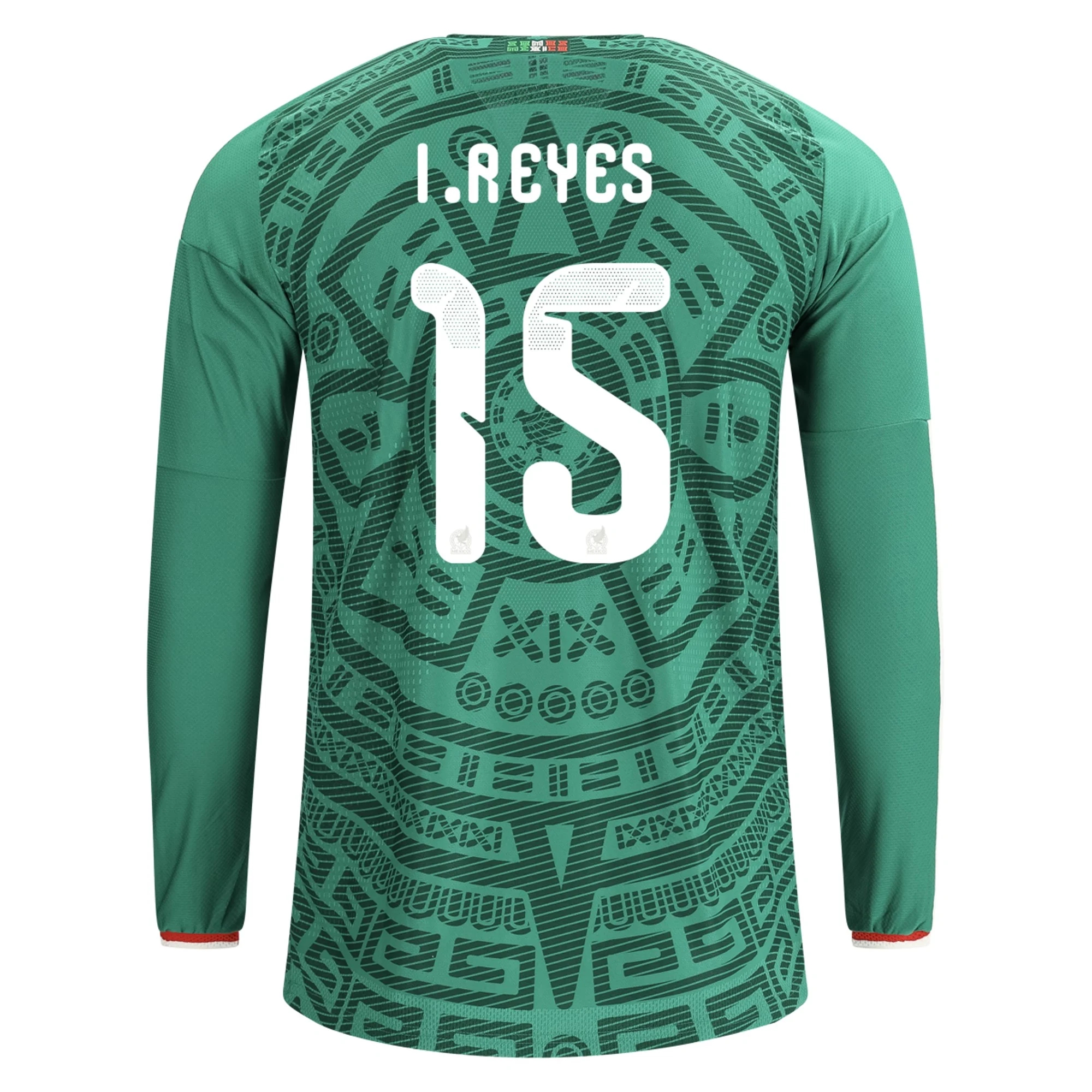 Billige Fodboldtrøjer Mexico Langærmet ISRAEL REYES #15 Hjemmebanetrøje VM I Fodbold 2026