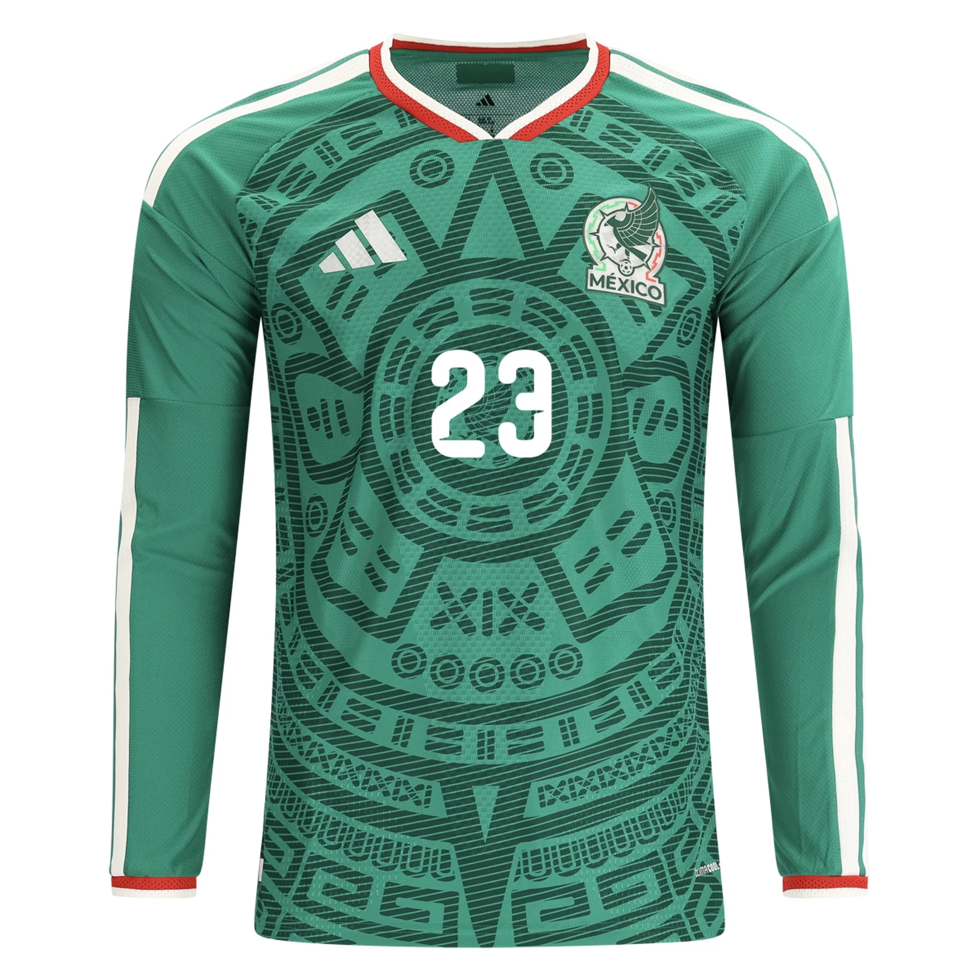 design din egen Billige Fodboldtrøjer Mexico Langærmet J GALLARDO #23 Hjemmebanetrøje VM I Fodbold 2026 udstyr