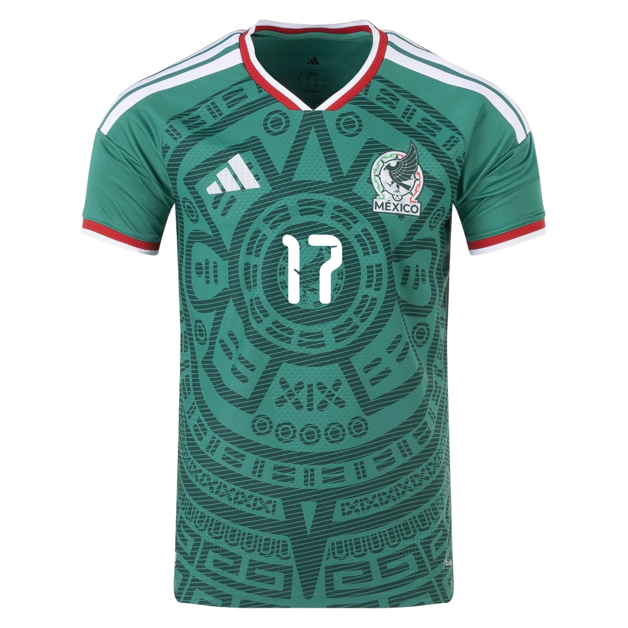 design Billige Fodboldtrøjer Mexico ORBELIN PINEDA #17 Hjemmebanetrøje VM I Fodbold 2026 tilbud
