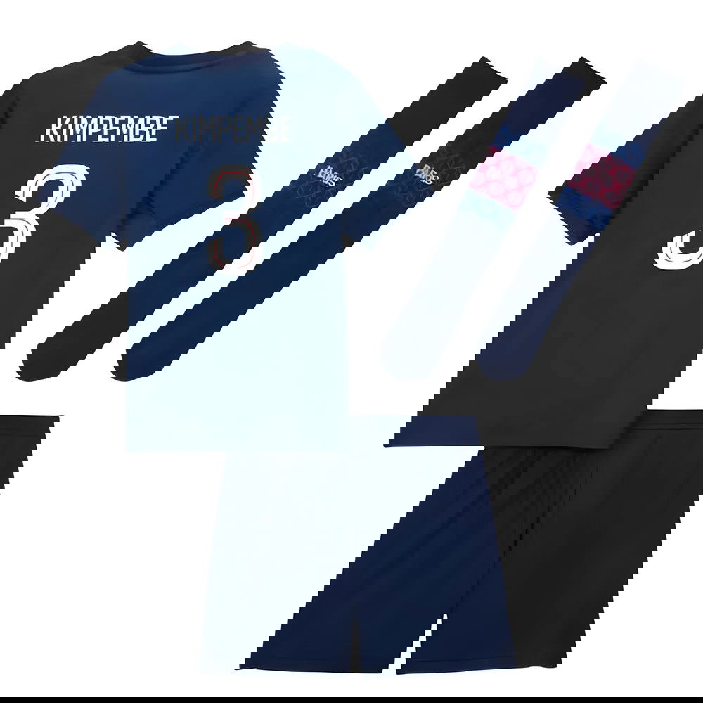 Billige Fodboldtrøjer Paris Saint-Germain Børn KIMPEMBE #3 Hjemmebanetrøje 2025-2026