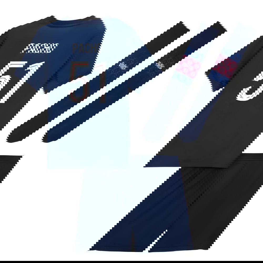 Billige Fodboldtrøjer Paris Saint-Germain Børn PACHO #51 Hjemmebanetrøje 2025-2026
