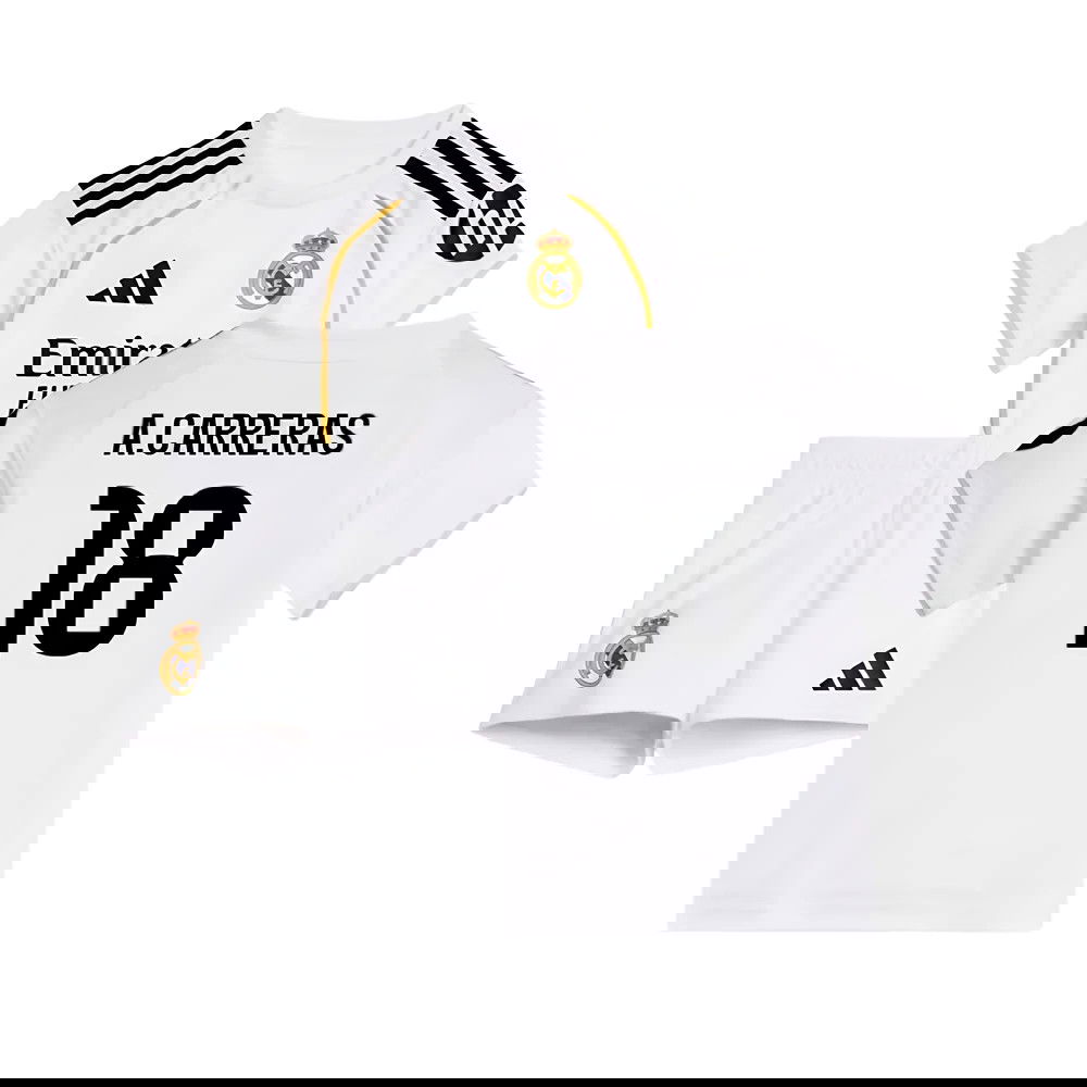 Billige Fodboldtrøjer Real Madrid Børn ACARRERAS #18 Hjemmebanetrøje 2025-2026