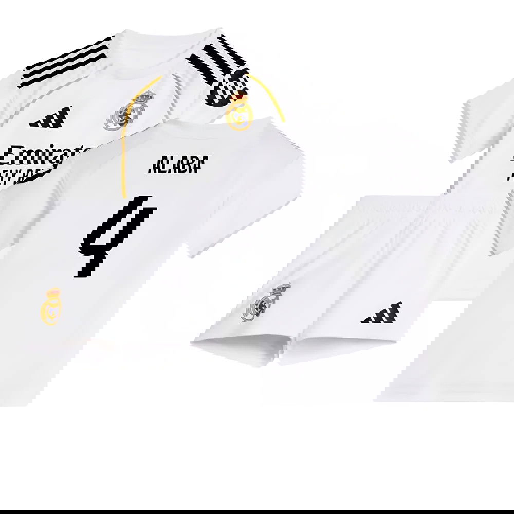 Billige Fodboldtrøjer Real Madrid Børn ALABA #4 Hjemmebanetrøje 2025-2026