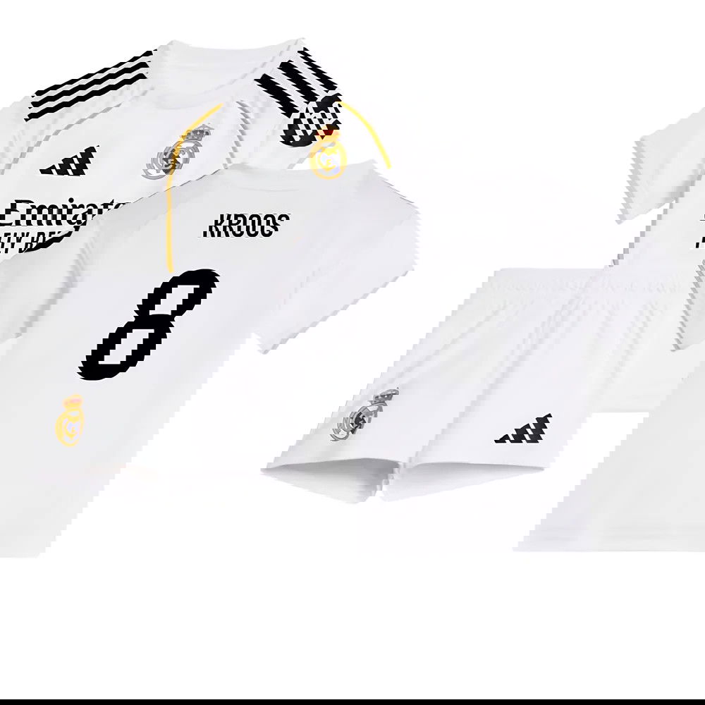 Billige Fodboldtrøjer Real Madrid Børn KROOS #8 Hjemmebanetrøje 2025-2026