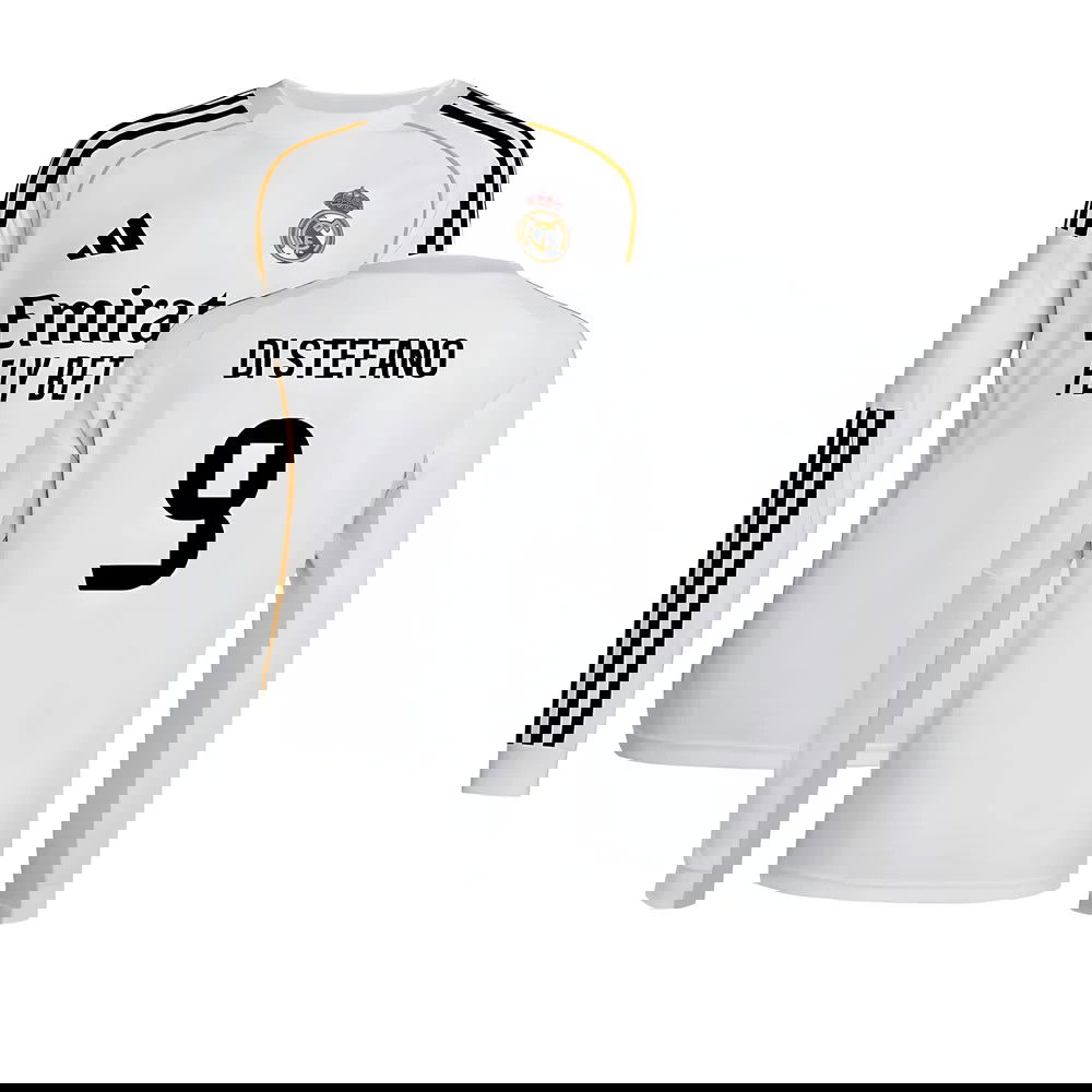 Billige Fodboldtrøjer Real Madrid Langærmet DI STEFANO #9 Hjemmebanetrøje 2025-2026