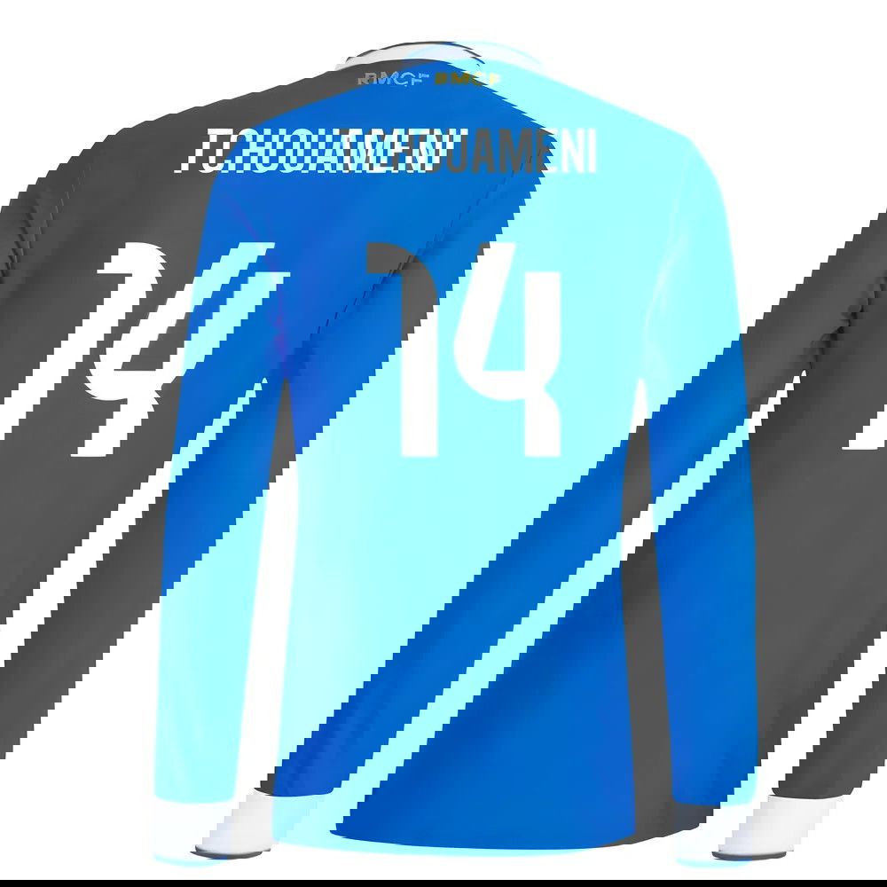 Billige Fodboldtrøjer Real Madrid Langærmet TCHOUAMENI #14 Tredjetrøje 2025-2026