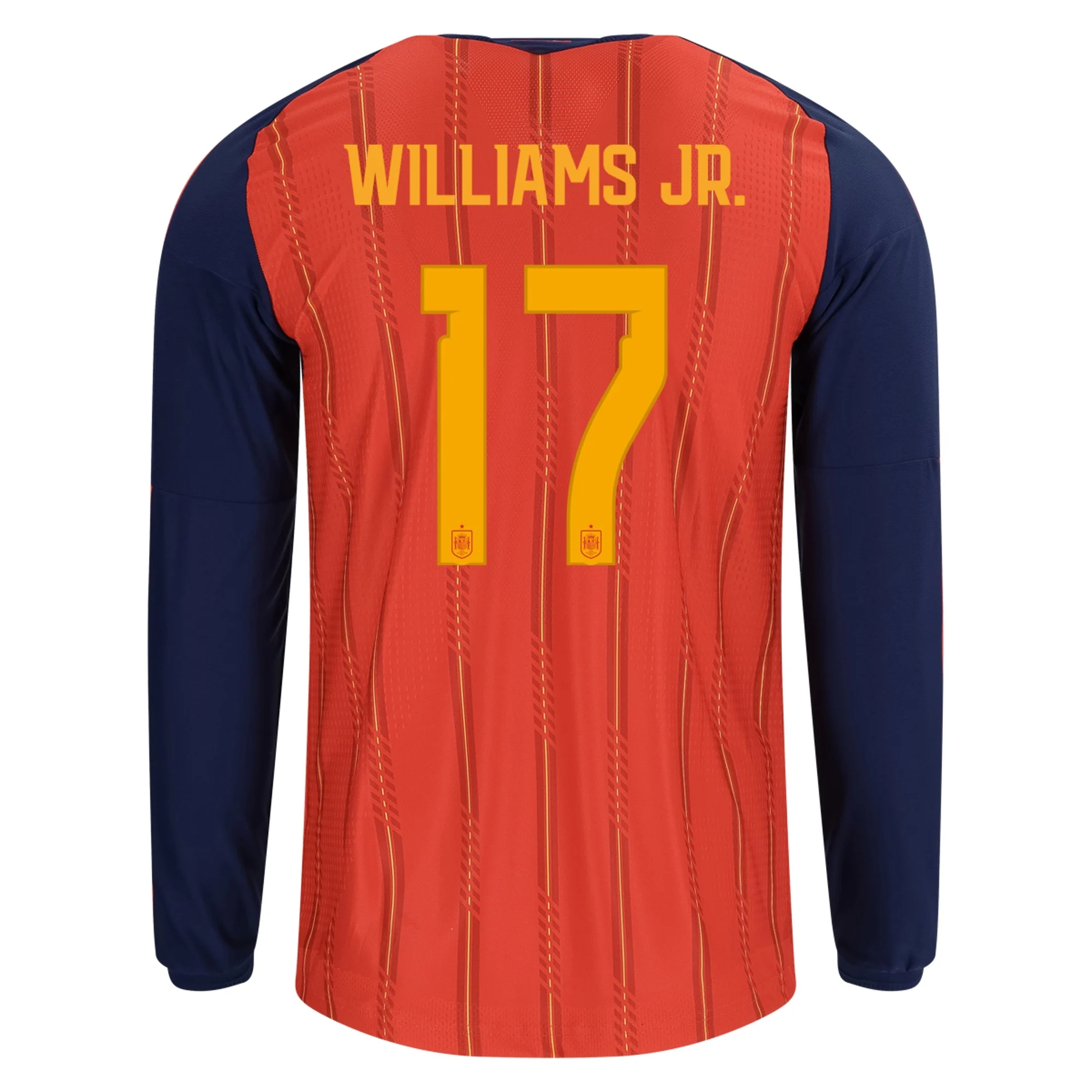 Billige Fodboldtrøjer Spanien Langærmet NICO WILLIAMS #17 Hjemmebanetrøje VM I Fodbold 2026