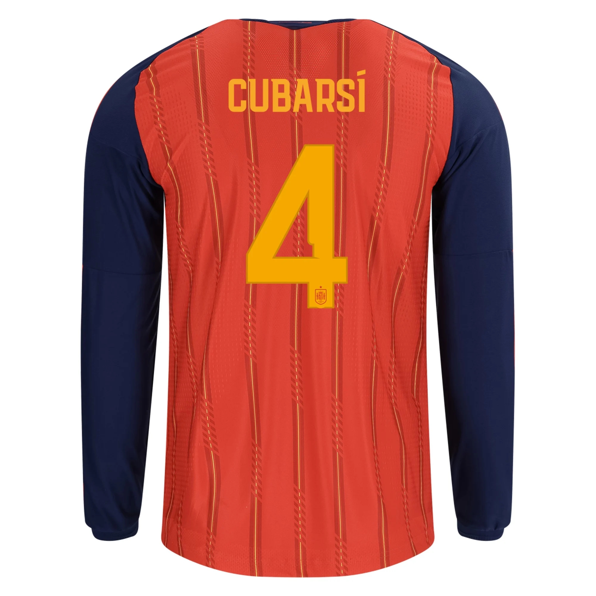Billige Fodboldtrøjer Spanien Langærmet PAU CUBARSI #4 Hjemmebanetrøje VM I Fodbold 2026