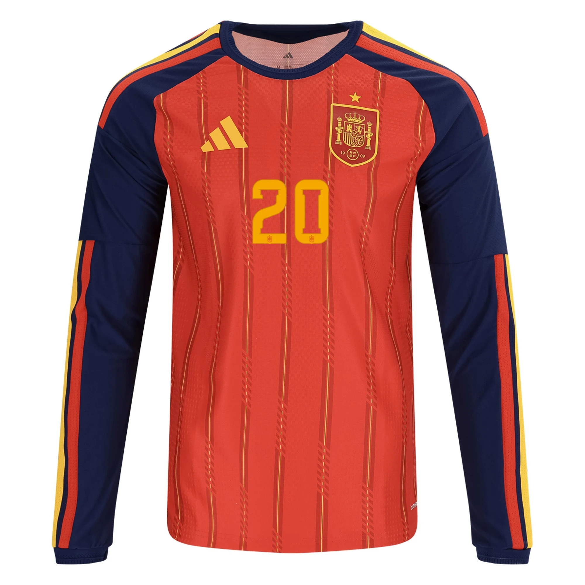 mercurial Billige Fodboldtrøjer Spanien Langærmet PEDRI #20 Hjemmebanetrøje VM I Fodbold 2026 eget navn