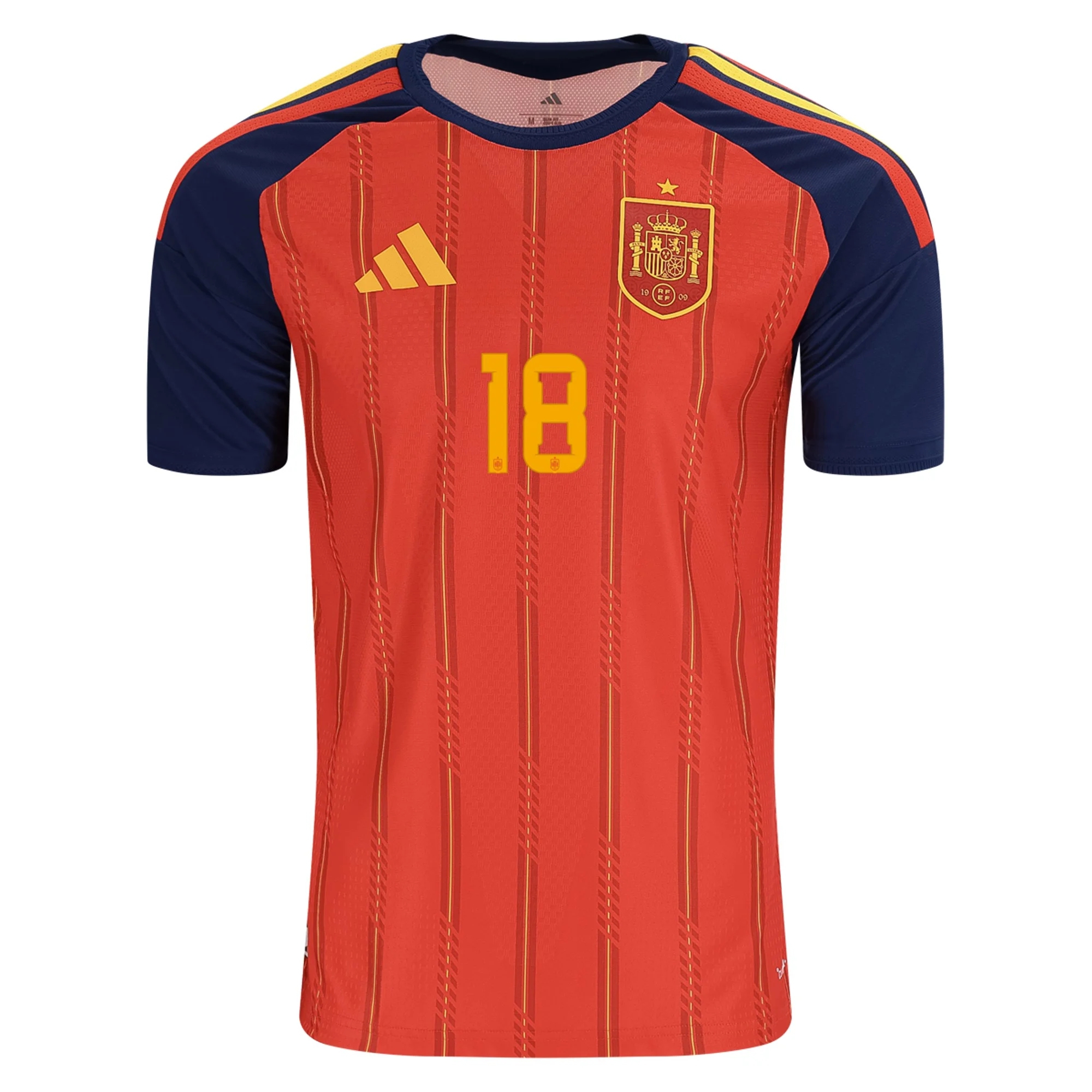 brugte Billige Fodboldtrøjer Spanien MARTIN ZUBIMENDI #18 Hjemmebanetrøje VM I Fodbold 2026 med navn